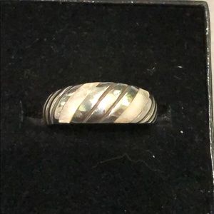 .925 solid sterling silver with mother of pearl.